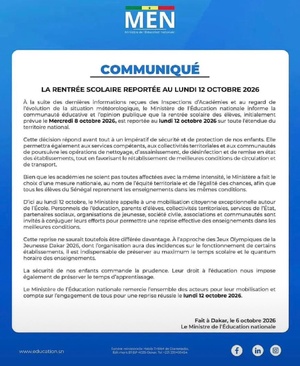 RENTRÉE SCOLAIRE : LE MINISTÈRE DIT STOP ET REPORTE LA REPRISE AU 12 OCTOBRE