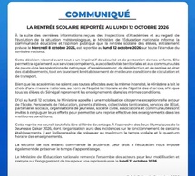 RENTRÉE SCOLAIRE : LE MINISTÈRE DIT STOP ET REPORTE LA REPRISE AU 12 OCTOBRE