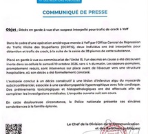 ​Yoff : interpellé pour trafic de crack, un suspect meurt en garde à vue